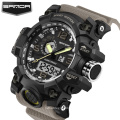 SANDA 742 top luxury brand G style men's military sports watch LED digital watch waterproof watch Relogio Masculino